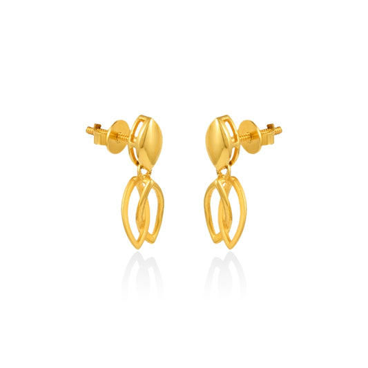 Modern Leaf Link Drops Earrings
