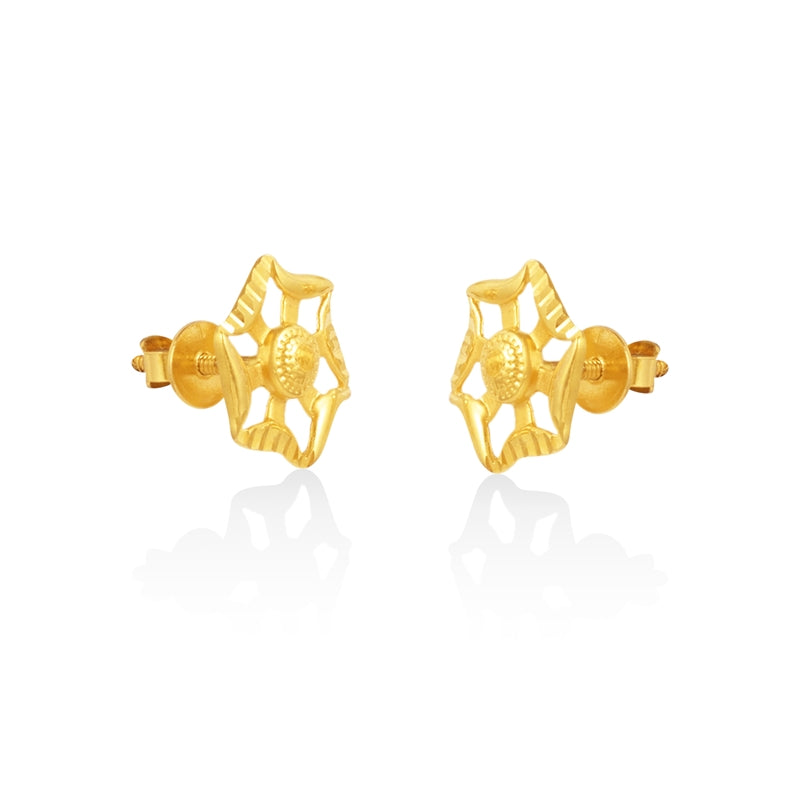 Hexa-Bloom 22K Gold Earring