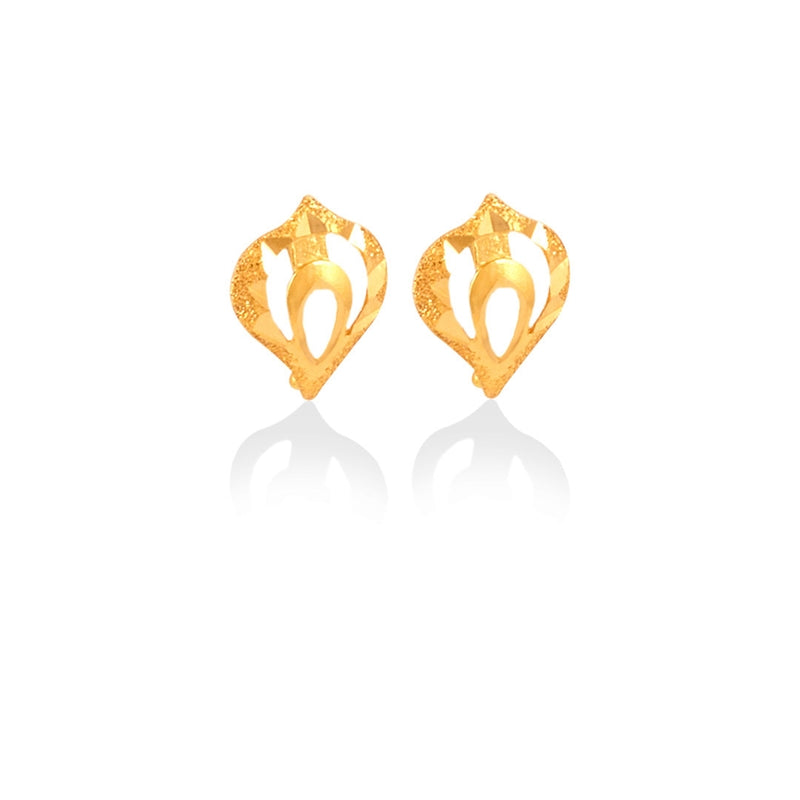 Golden Leaf Filigree Earring