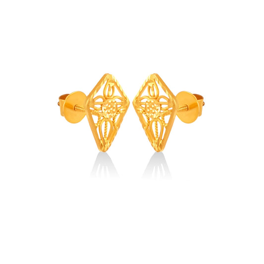 Saanjh Floral Mesh Gold Earrings