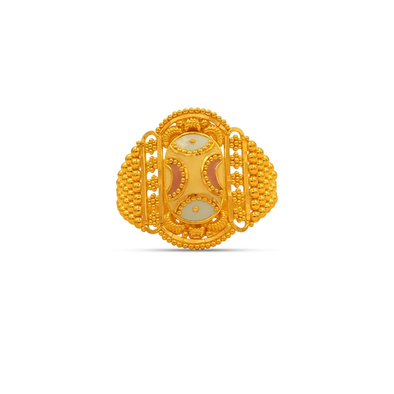 Noor Enamel Heritage Statement Ladies Ring