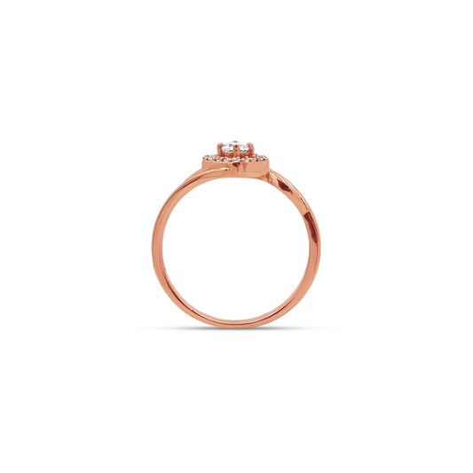 Diamond Halo Square Bypass Ladies Ring