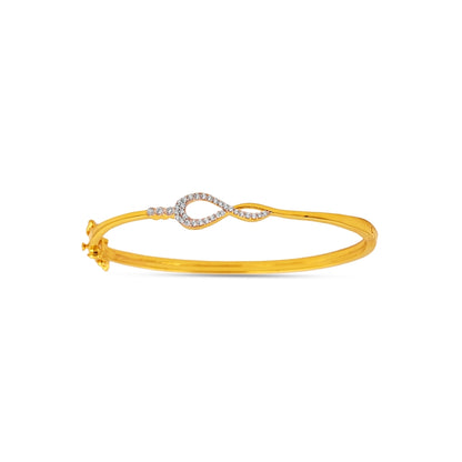 Radiant 18kt Gold CZ Infinity Bangle