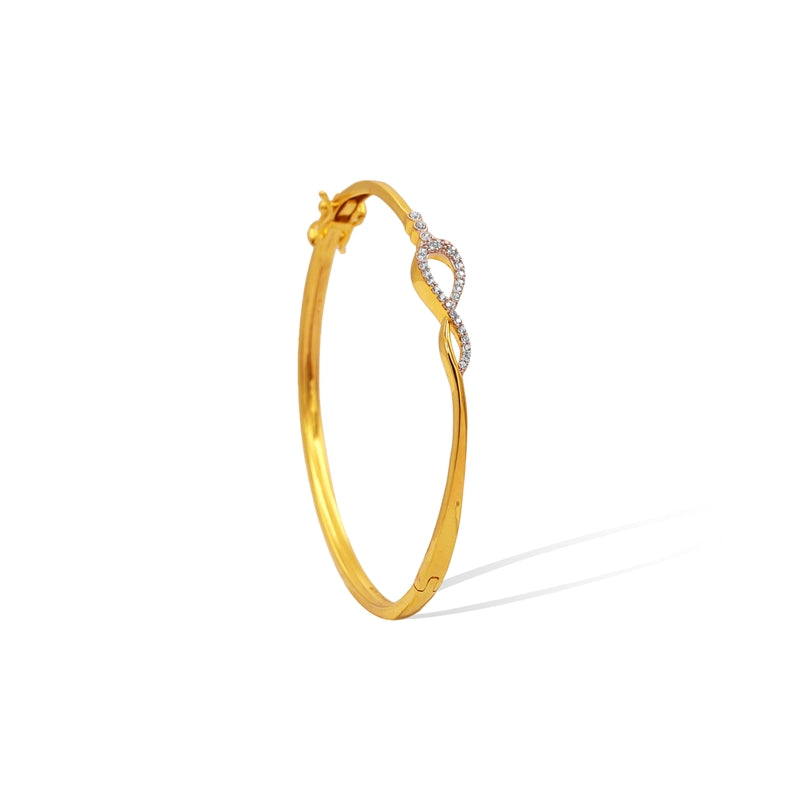 Radiant 18kt Gold CZ Infinity Bangle