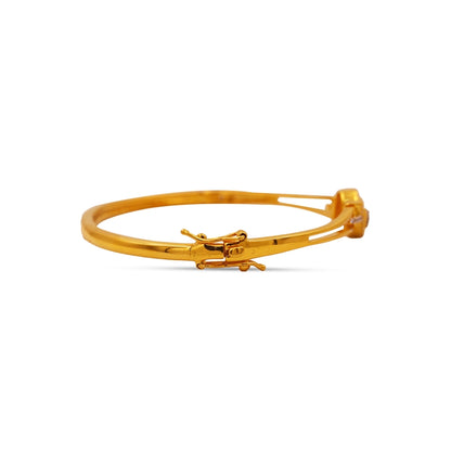 Twin Teardrop 18kt Gold CZ Bangle