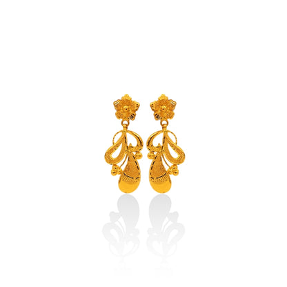 Golden Blossom Filigree Drop Earrings