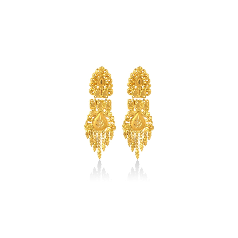 Floral Majesty Gold Drops Earrings