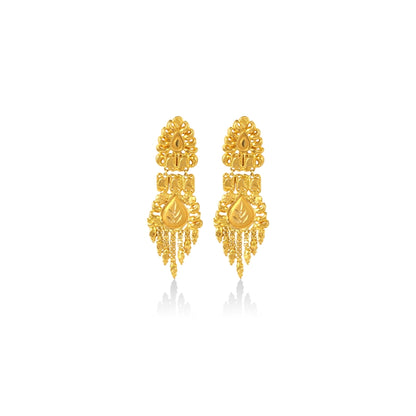 Floral Majesty Gold Drops Earrings