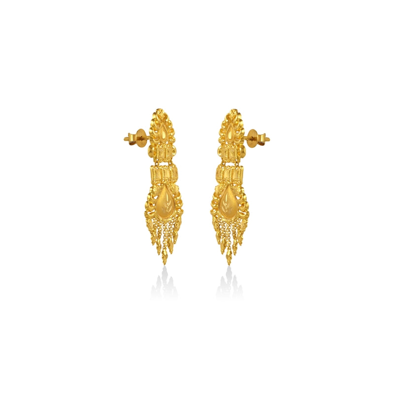 Floral Majesty Gold Drops Earrings
