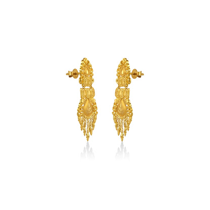Floral Majesty Gold Drops Earrings