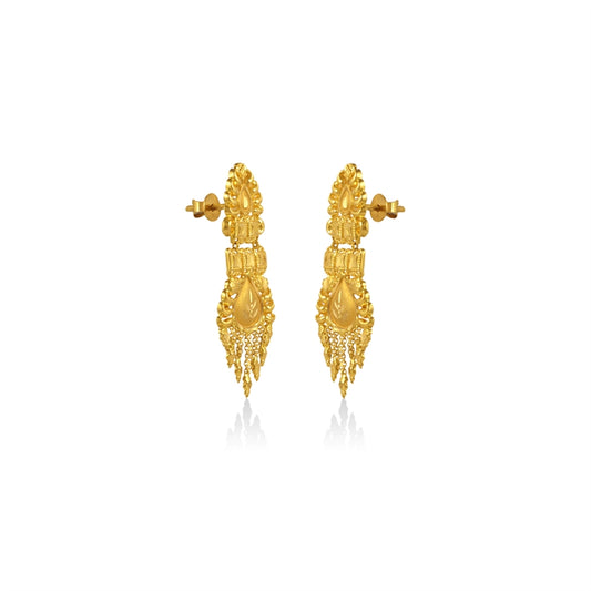 Floral Majesty Gold Drops Earrings