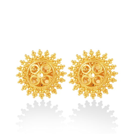 Radiant Sunburst Gold Studs