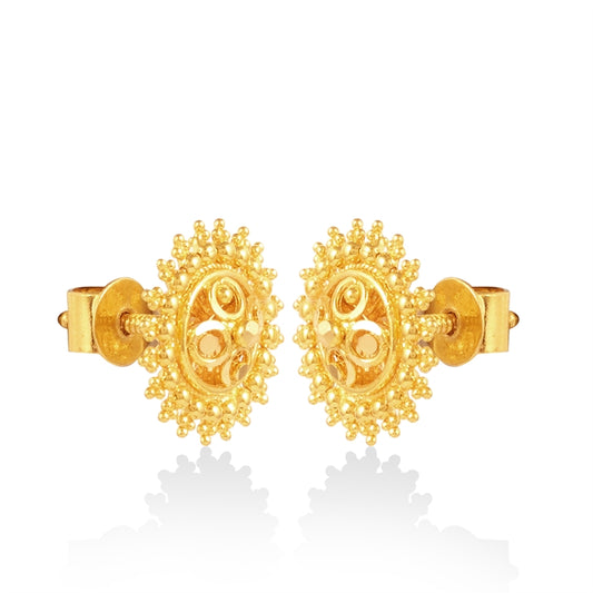 Radiant Sunburst Gold Studs