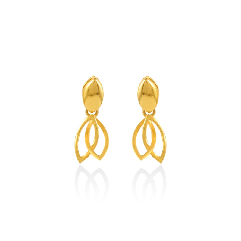 Modern Leaf Link Drops Earrings