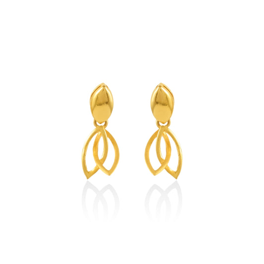 Modern Leaf Link Drops Earrings