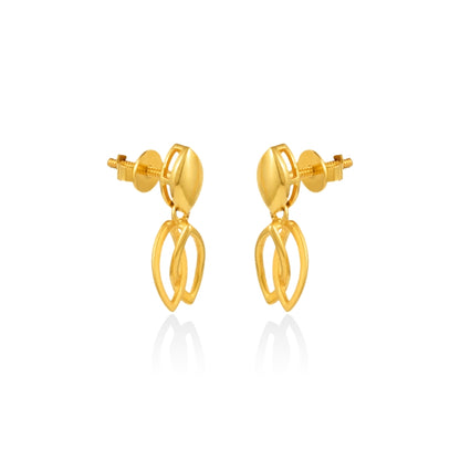 Modern Leaf Link Drops Earrings