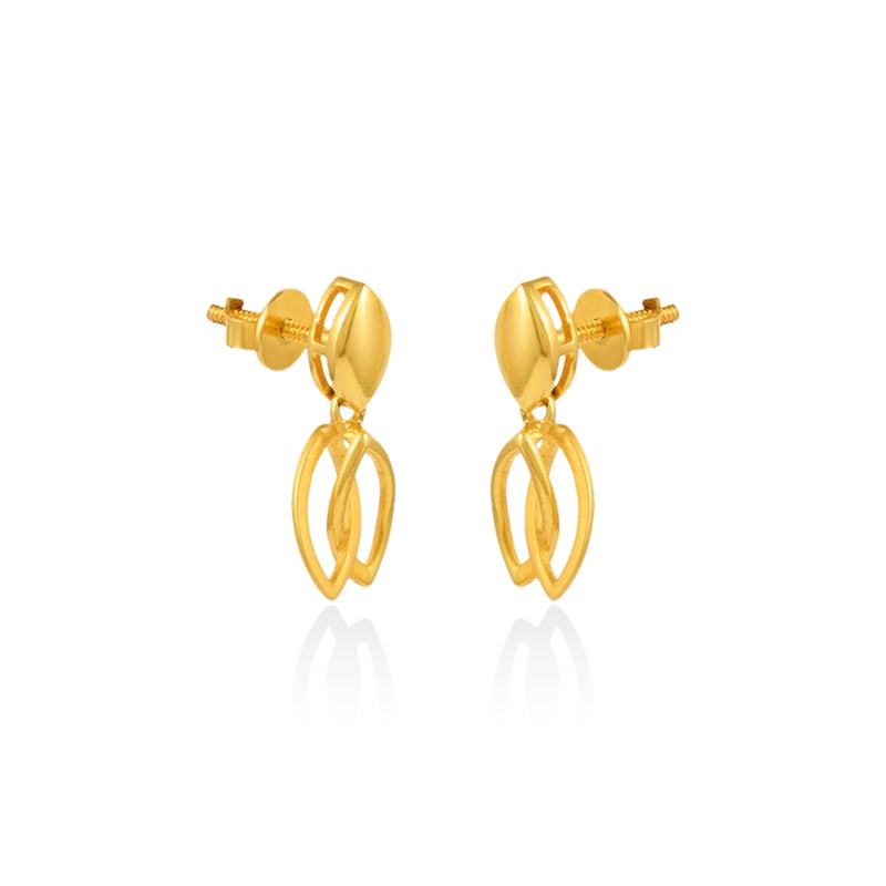 Modern Leaf Link Drops Earrings