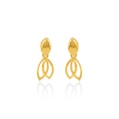 Modern Leaf Link Drops Earrings