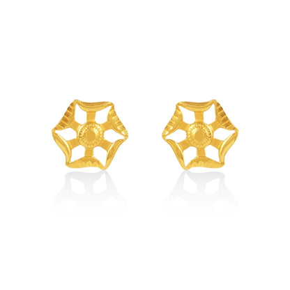 Hexa-Bloom 22K Gold Earring
