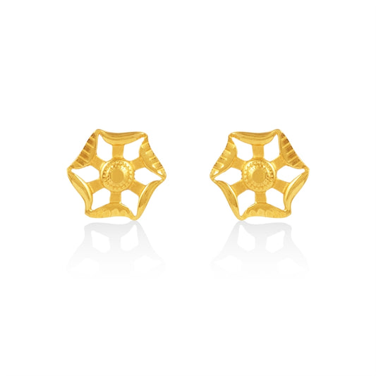 Hexa-Bloom 22K Gold Earring