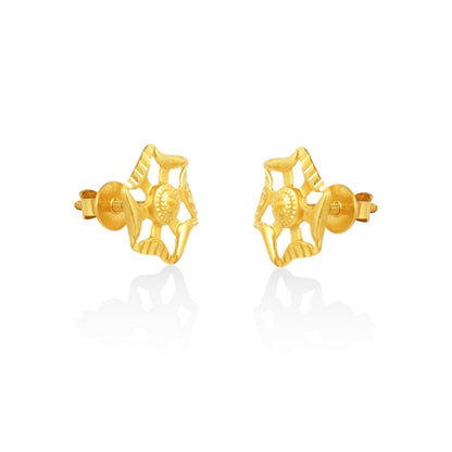 Hexa-Bloom 22K Gold Earring