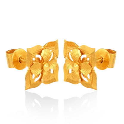 Charu Floral Tile Gold Earrings