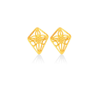Saanjh Floral Mesh Gold Earrings