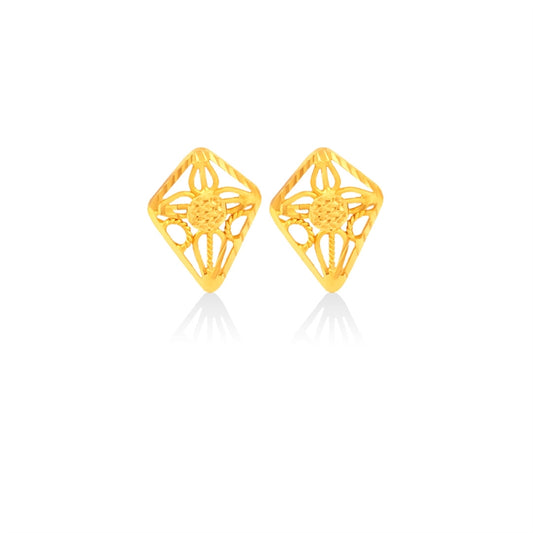 Saanjh Floral Mesh Gold Earrings