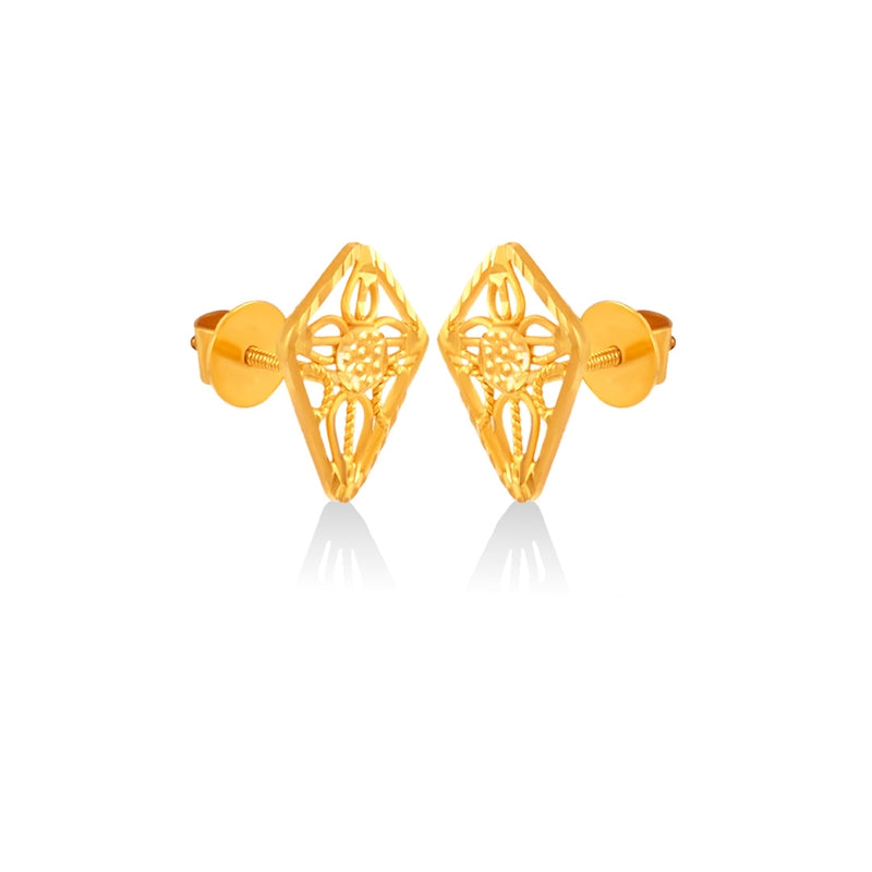 Saanjh Floral Mesh Gold Earrings