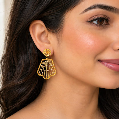 Blossom Radiance Gold Drop Earrings