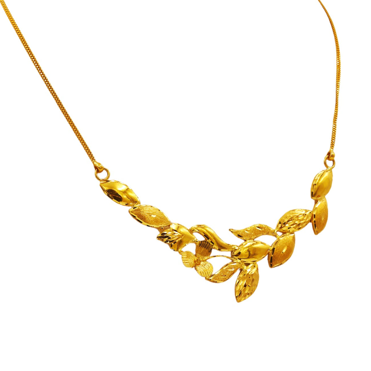 Golden Leaf Cascade Necklace