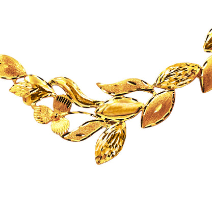 Golden Leaf Cascade Necklace