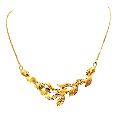 Golden Leaf Cascade Necklace