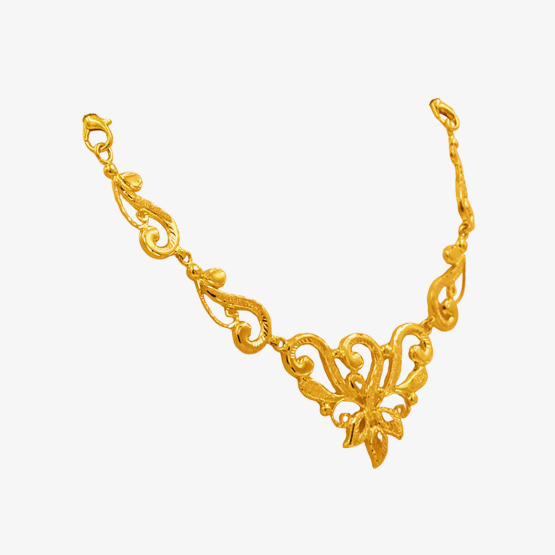 Ornamental Swirl Filigree Gold Necklace