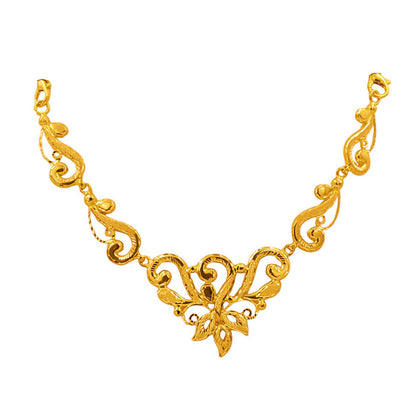 Ornamental Swirl Filigree Gold Necklace