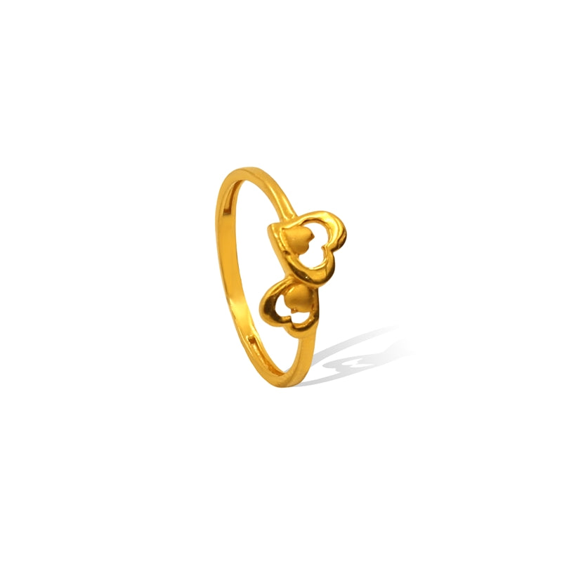 Twin Heart Embrace Gold ladies Ring