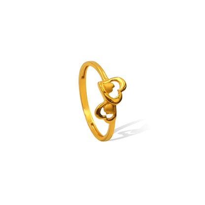 Twin Heart Embrace Gold ladies Ring