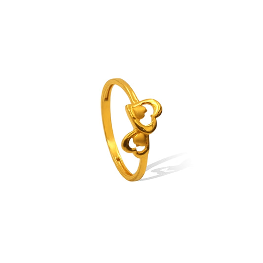 Twin Heart Embrace Gold ladies Ring