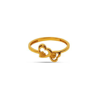 Twin Heart Embrace Gold ladies Ring