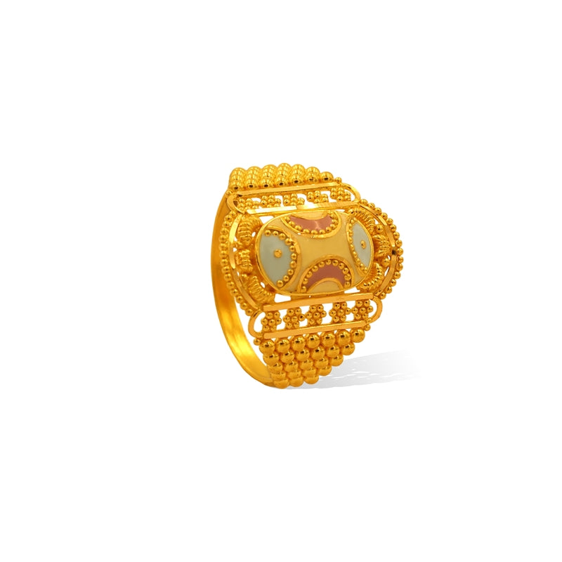 Noor Enamel Heritage Statement Ladies Ring