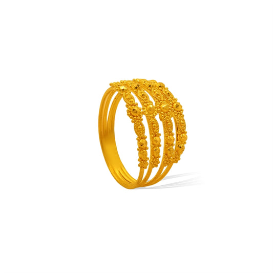 Royal Layers Gold Textured Band Ladies Ring