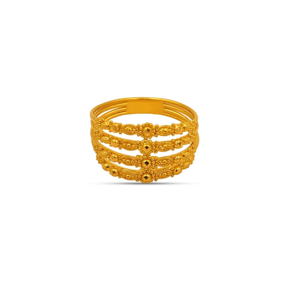 Royal Layers Gold Textured Band Ladies Ring