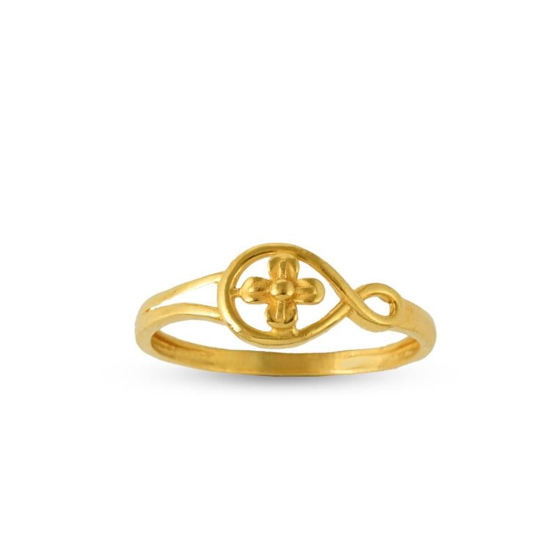 Golden Blossom Infinity Ring