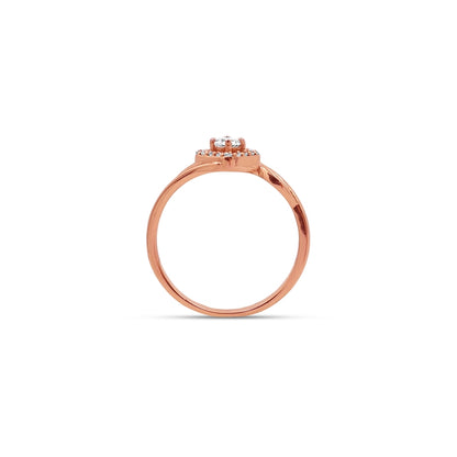Diamond Halo Square Bypass Ladies Ring