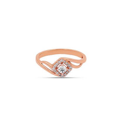 Diamond Halo Square Bypass Ladies Ring