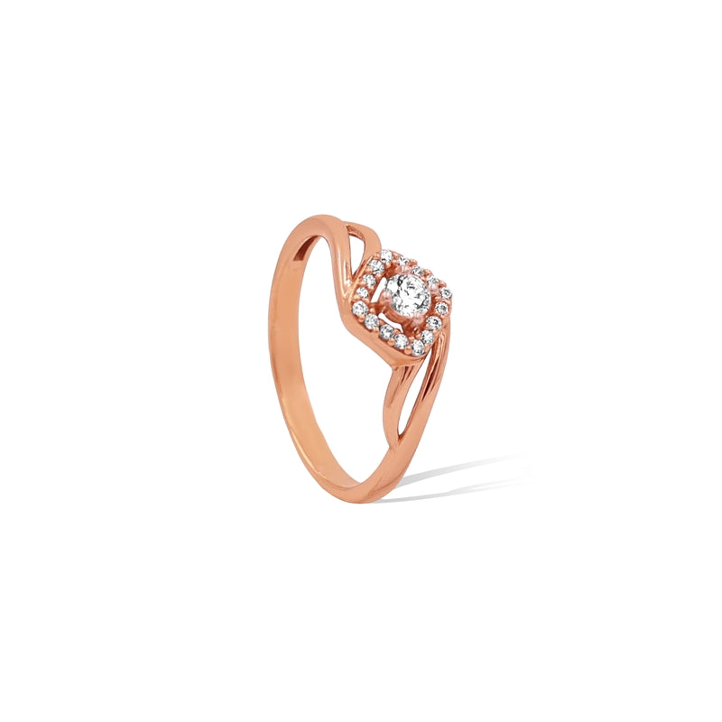 Diamond Halo Square Bypass Ladies Ring