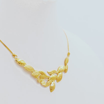 Golden Leaf Cascade Necklace